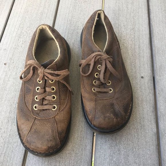 Dr. Martens John Brown Leather 5 Eye Shoes - Picture 2 of 7